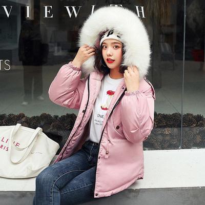 Short Hooded Zipper Parka Winter Jacket Women Thick Warm Coat With Fur Collar