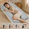 VECELO U-Shaped Body Pillow for Pregnancy, Full Body Support, Approx. 140 x 70 x 20 cm, 2.7 kg Fill Capacity, Cream White, Safe Design