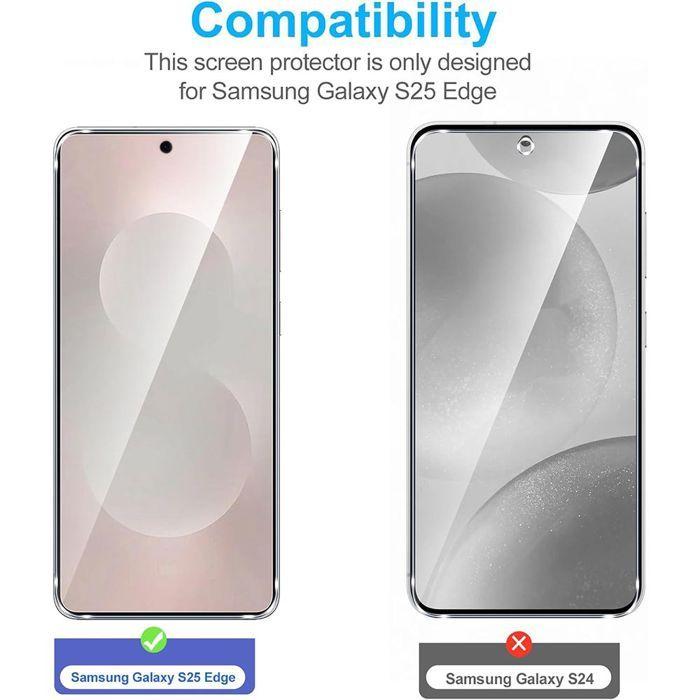 Verre Trempé - BOOLING - Samsung Galaxy S25 Edge - Protection Transparente - Résistant aux Rayures - Antichoc