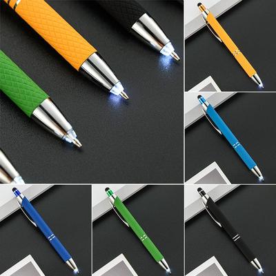 Com ferramentas de construção de luz led caneta esferográfica capacitiva ferramenta ao ar livre caneta multifuncional