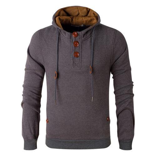Mens Cowl Winter Neck Hooded Sweatshirt Coat Jacket Outwear Sweater Tops Jumper