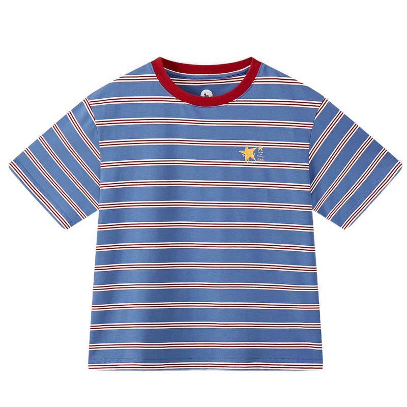 MQD Boy's Collegiate Street Style Striped Short-Sleeve T-shirt