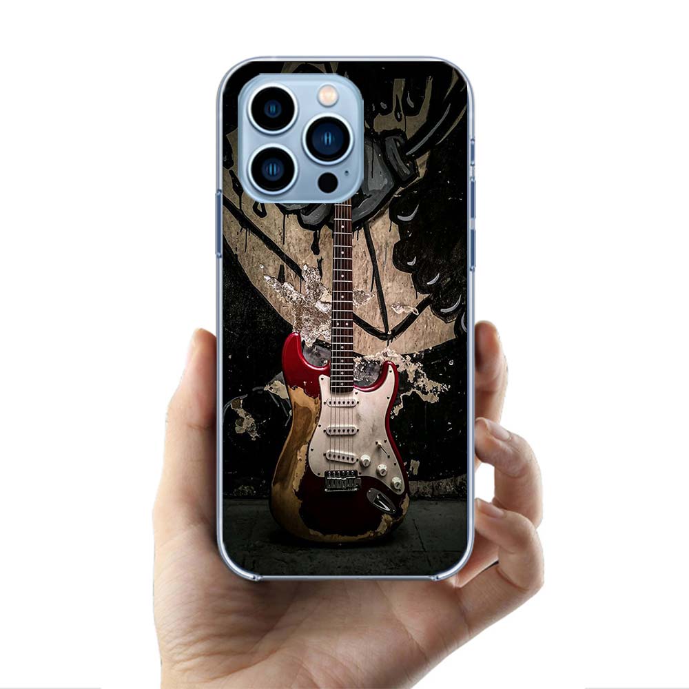 Retro Rock Music Electric Guitar Cases Phone Case For Iphone 17E 16E 17 Air 16 Pro Max 15 Pro 14 Plus 11 13 12 Mini Cover Cases
