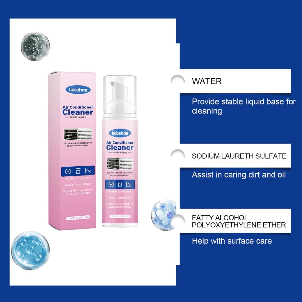 Foam‑Based Odor‑Eliminating Cleaner for Household Wall‑Mounted Air Conditioners, Cleans Internal Dirt and Dust gently safely
