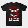 Asian Size Men Print T-shirt Brick Savage No-Cut Heat Transfer Print Cotton Tshirt