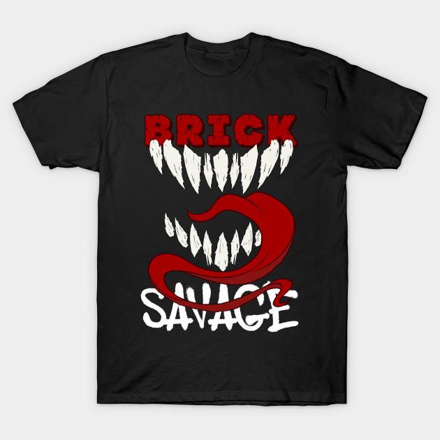 

Men Black Print T-shirt Brick Savage No-Cut Transfer Paper Print Cotton Tshirt 3XL чёрный