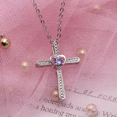 Mode Temperament Klassisches Kreuz mit Diamanten Damen Schlüsselbein Kette Halskette Geschenk Anhänger Schmuck
