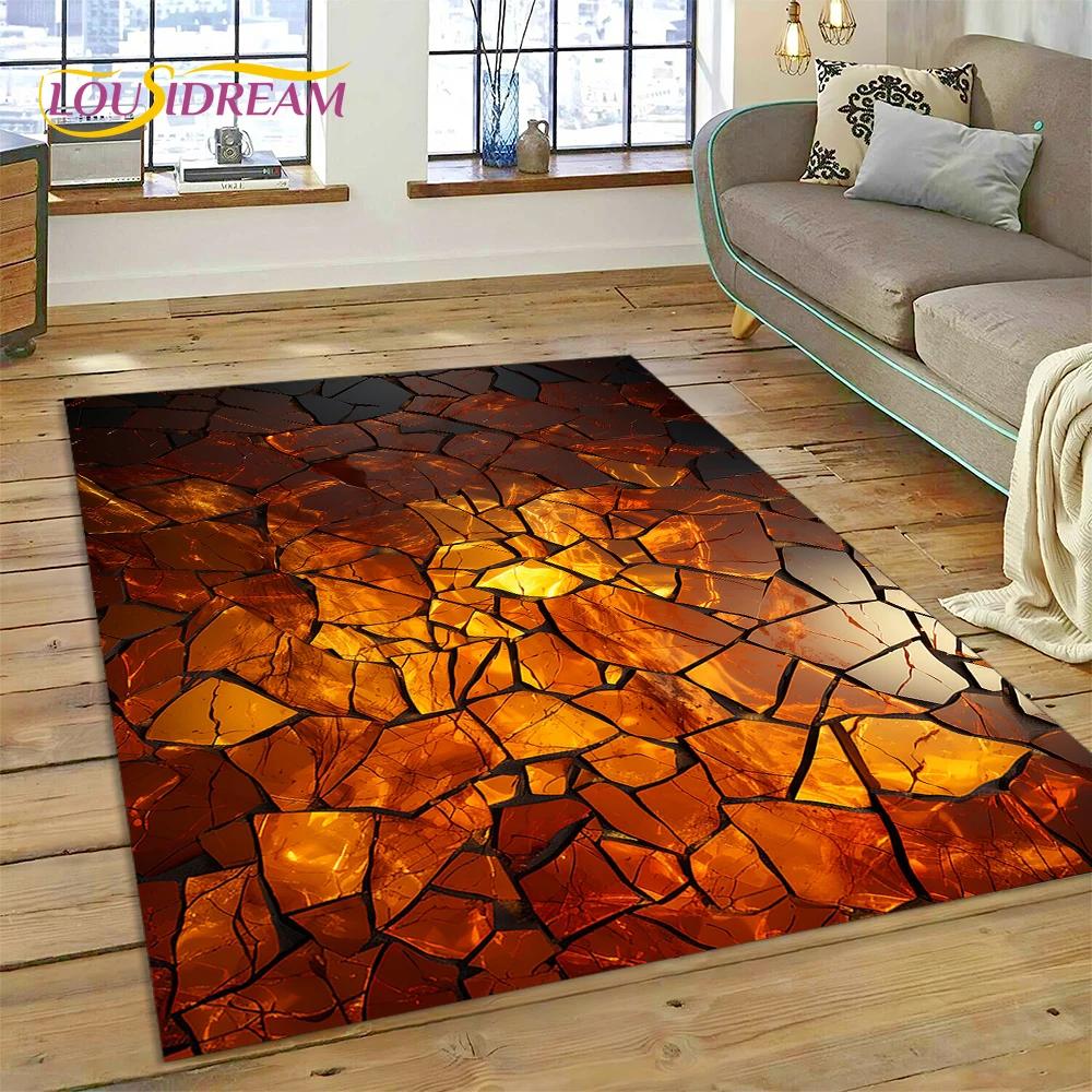

Вулкан 3D Lava Magma Килимок для вітальні, спальні, домашній декор, підлоговий килимок, нековзка прикраса для дивана, кухонний килимок, подарунок 60*90cm