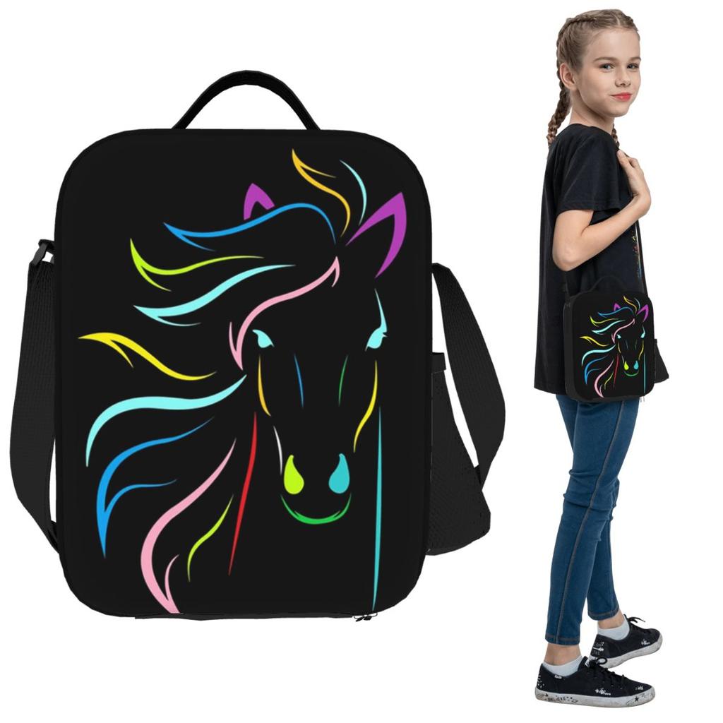 Magical Horse Insulated Lunch Bag for Kids School Cooler Thermal Food Box Tote Portable Lunch Boxes Container