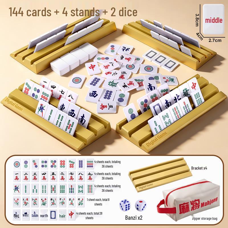 Compact Mahong Set: Travel-Friendly Hand-Rubbed Mini Tabletop Game for Home or Dorm - Educational and Stylish.