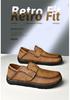 Men's British Style Genuine Leather Casual Slip-On Loafers - Soft Sole, Breathable & Matte Finish