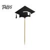 Hat Cake Decoration 6 Pcs Graduation Toppers, Mini Grad Cap Cupcake Black Burr-free Glitter Food Appetizer Picks for Class of 2026 Party Supplies
