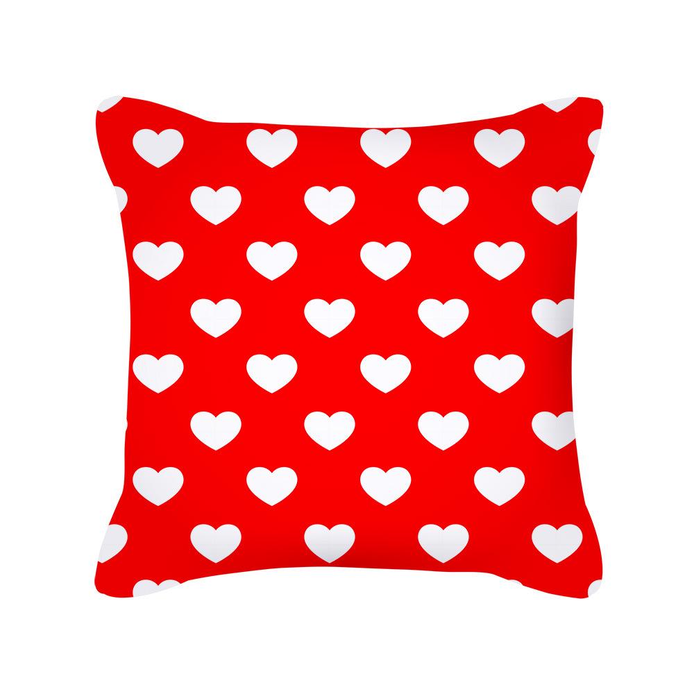Nordic Red Geometric Love Valentine's Day Peach Skin Pillowcase Cushion New Home