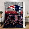 "Patriots Logo Glitter Design Warm Blanket - Flannel Blanket for Bedroom, Living Room, Sofa, and Nap"