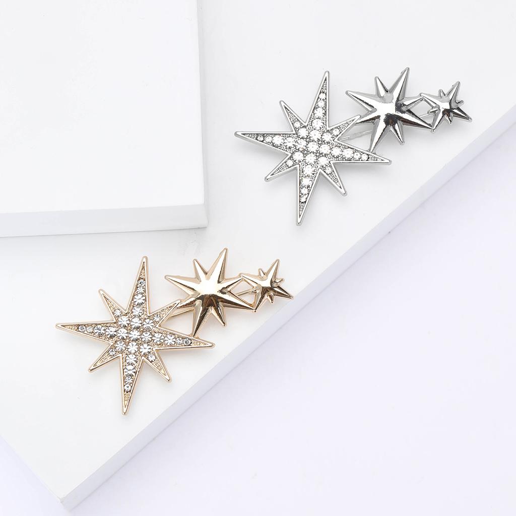 Ramadan Rhinestone Star Brooches for Women Unisex Glossy Moon Pins Office Party Friend New Year Gifts Jewelry Accessories