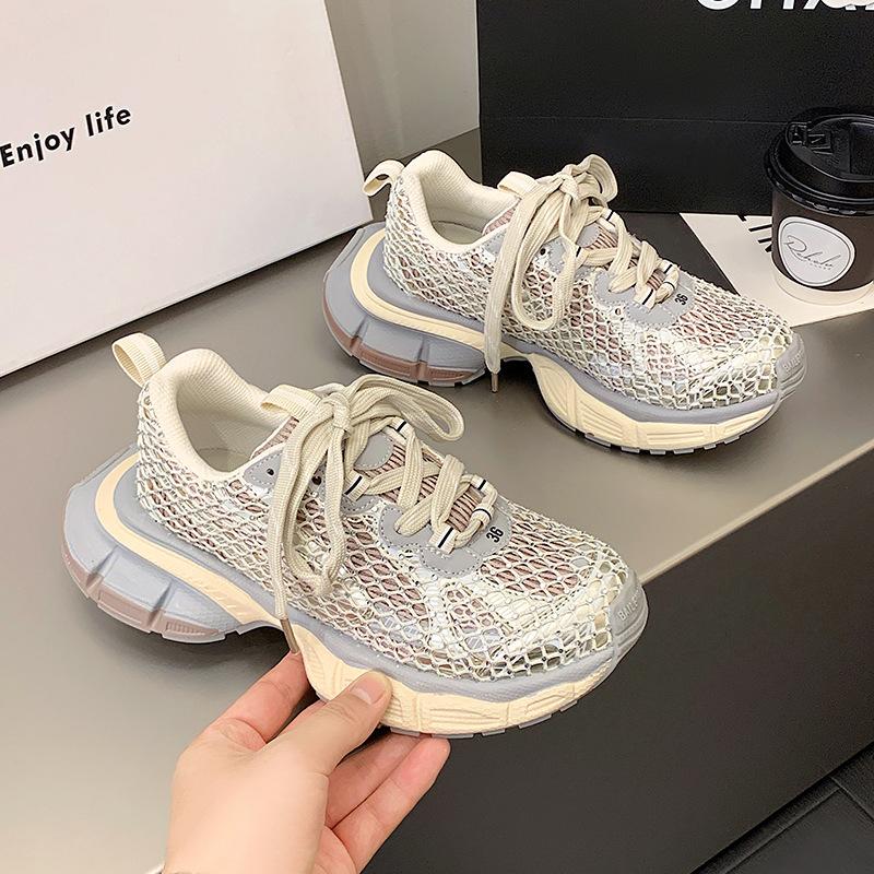 Luxury Designer Chunky Heel Platform Unisex Shoes All Match Casual Trainers Increase Runway Sport Shoes Large Size Sneakers Male