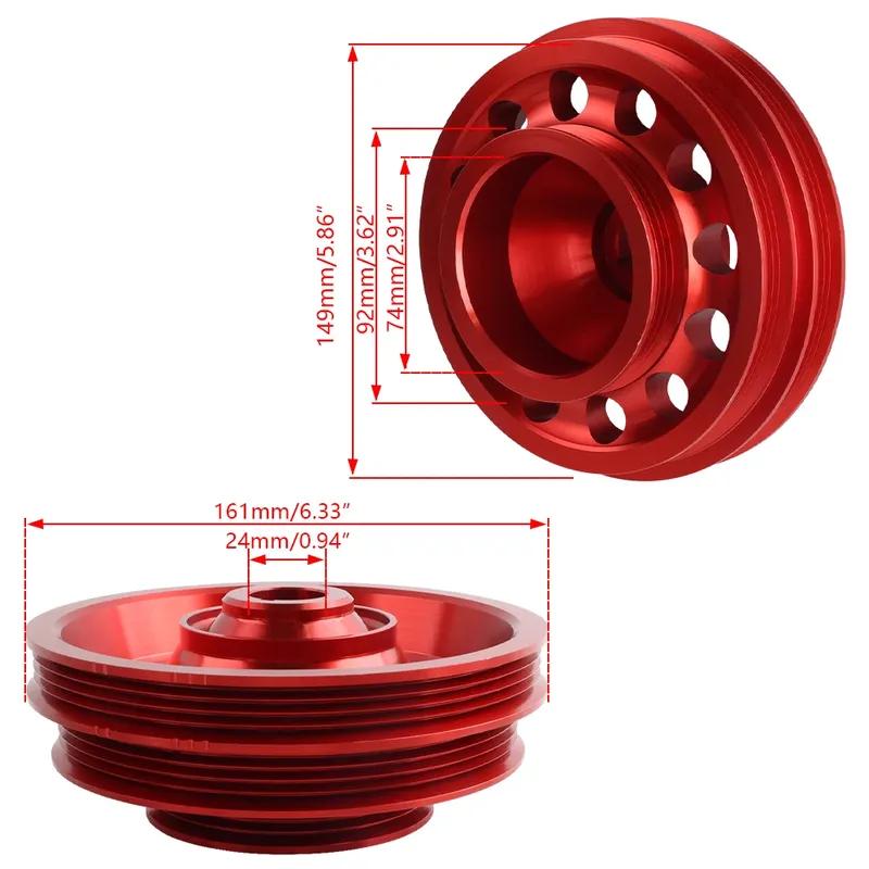 Auto da Corsa Leggera in Alluminio Puleggia Albero Motore per Honda Civic SOHC D16 1992-1995 Rosso Blu