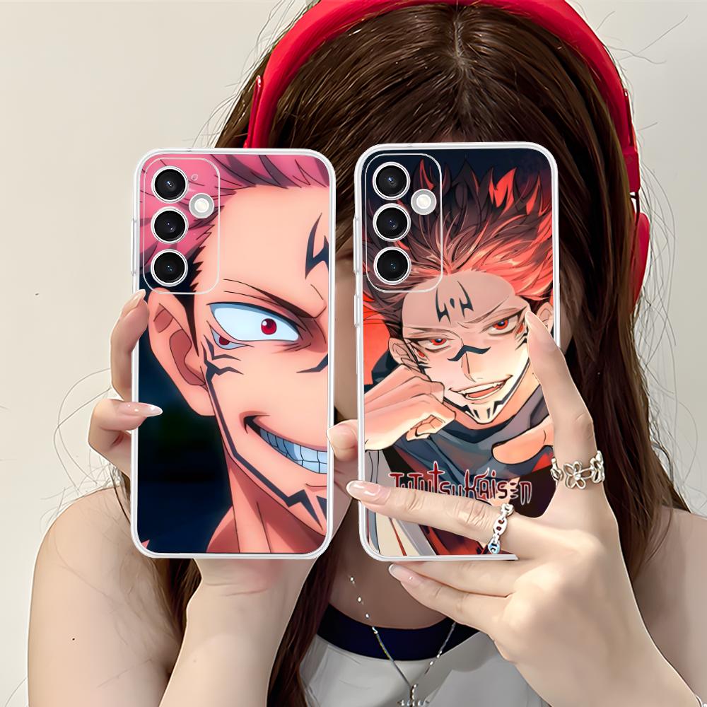 Jujutsu Kaisen Sukuna Mobile Phone Case for Samsung Galaxy S25 S24 S23 S22 S21Plus FE Ultra Clear Colour Cover Cover Pretty