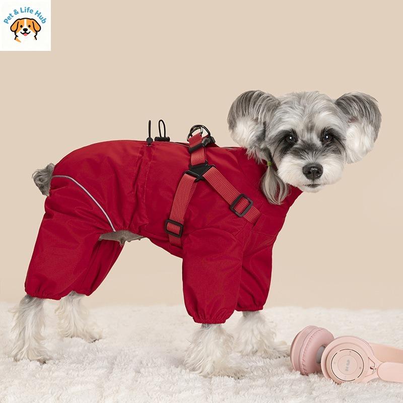 Full Coverage 4-Legged Dog Raincoat Windproof Waterproof Pet Rain Jacket All-Inclusive Outdoor Dog Coat