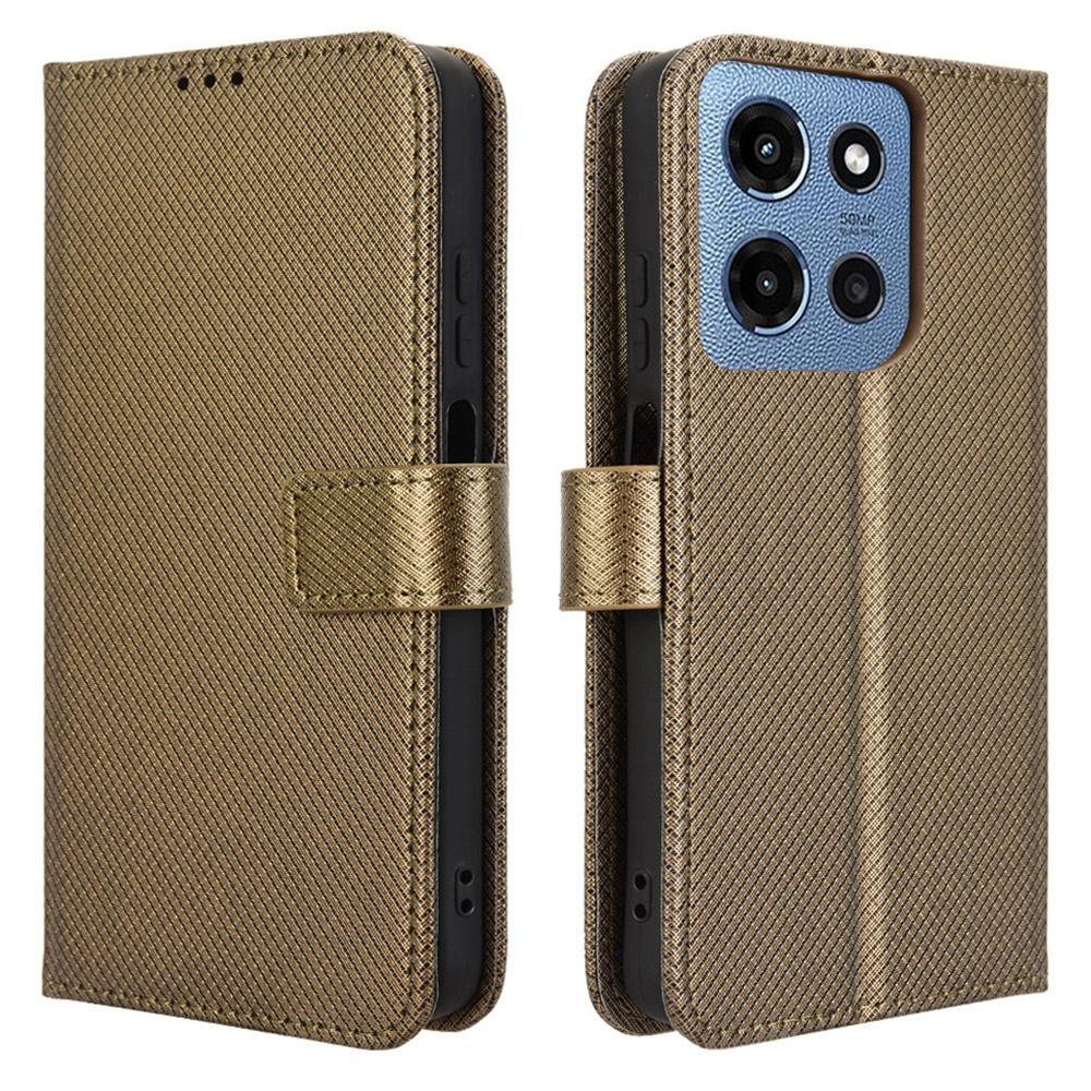 

Для Motorola Moto G (2025) 5G/G 5G (2025) Чохол PU Шкіра Діамантова Текстура Гаманець Чохол для Телефону D