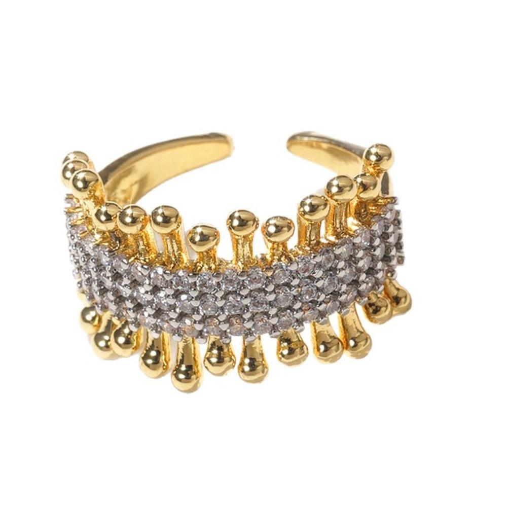 Fashion Temperament, Zirconium-set Open Ring, Niche Design, Index Finger Ring, Light Luxury, High-end Ring Jewelry.