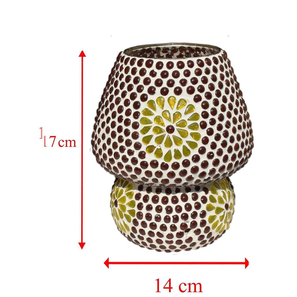 Mushroom Shaped Mosaic Glass Lamp for Home/Office/Festival Decoration (Glühbirne nicht im Lieferumfang enthalten) (, 17 cm)