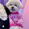 Clearance Dog Sweater Warm Striped Love Dog Sweater Pink Autumn and Winter Pet Sweater Puppy Puppy Medium Small Dog