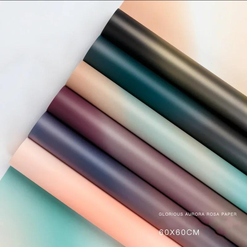 

20 шт. Оберточная бумага с цветами северного сияния для цветочных букетов, водонепроницаемые листы для флористической подарочной упаковки, переливающийся дизайн в стиле научного искусства для дней рождения и свадеб mixed 20sheet