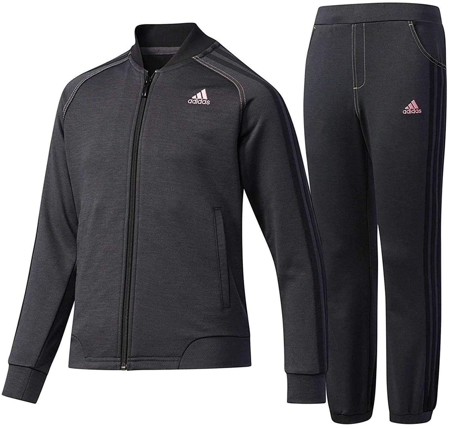 

adidas Climalite adidasDAYS Трикотажная куртка и брюки Размер 140 Черный Джинсовый стиль Комплект, (135-145cm), DJH98×DJH99,