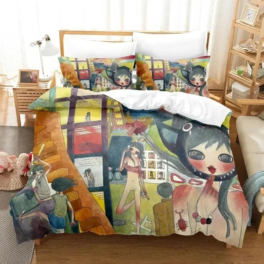 Anime Aya Takano Bedding Set 3D Duvet Cover Bed Set Quilt Cover Pillowcase Comforter King Queen Size Boys Adult Bedding Set