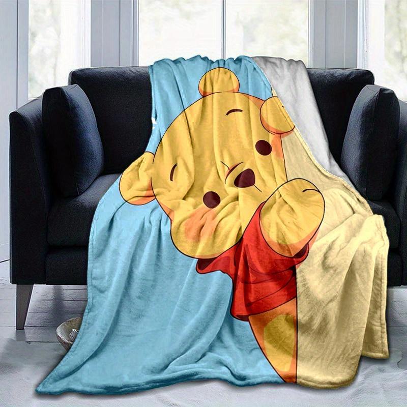 1 Stück Winnie Puuh Decke Niedlicher Cartoon-Charakter Überwurf für Heimdeko, Sofabezug, Außenbereich, Reisen