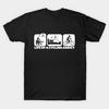 Men Black Print T-shirt Life Of A Cycling Addict No-Cut Transfer Paper Print Cotton Tshirt