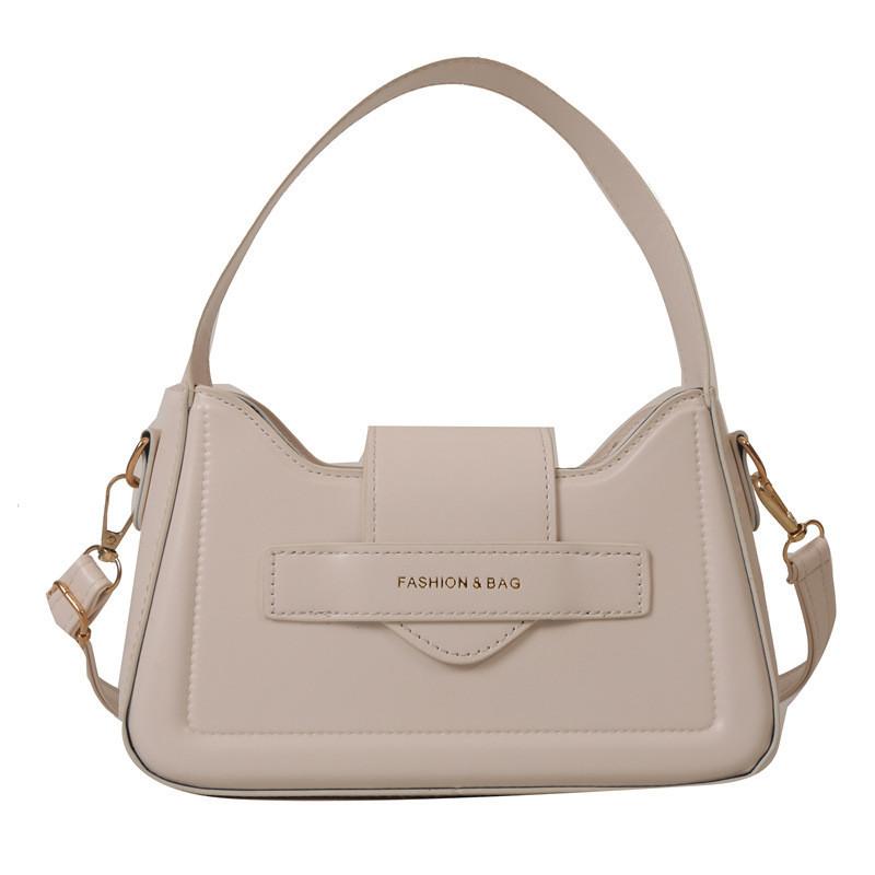 Trendy Small Square Shoulder Bag 2023 Winter New Gold Letter Crossbody Bag белый