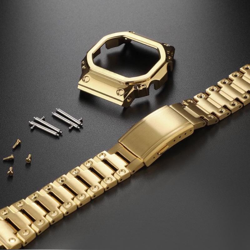 Stainless Steel Replacement Case & Band for Casio G-Shock DW-5600/GW-M5610 Men's Watch