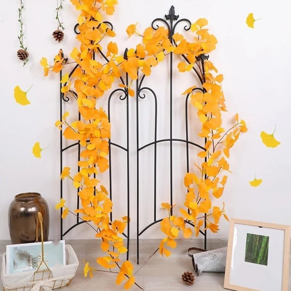 Waterproof Autumn Ginkgo Leaves Handmade Fake Ginkgo Vine Simulation Plant Vine  Home Decor