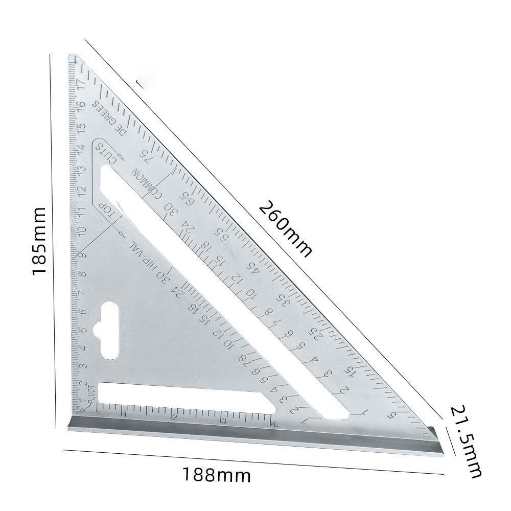 

1Pcs 7-inch Triangle English/metric 90 Degree Angle Ruler Protractor Square Measurement Measurement Gauging Tools Precision