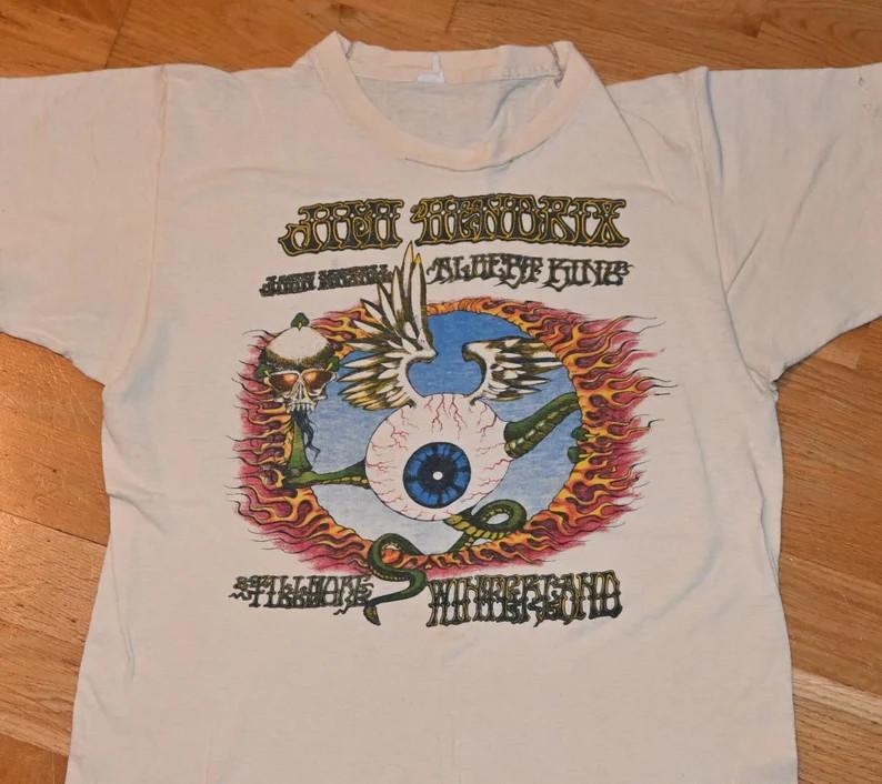 1973 JIMI HENDRIX Vintage Rare 70's 1970's T-shirt Concert Tour JJ5777
