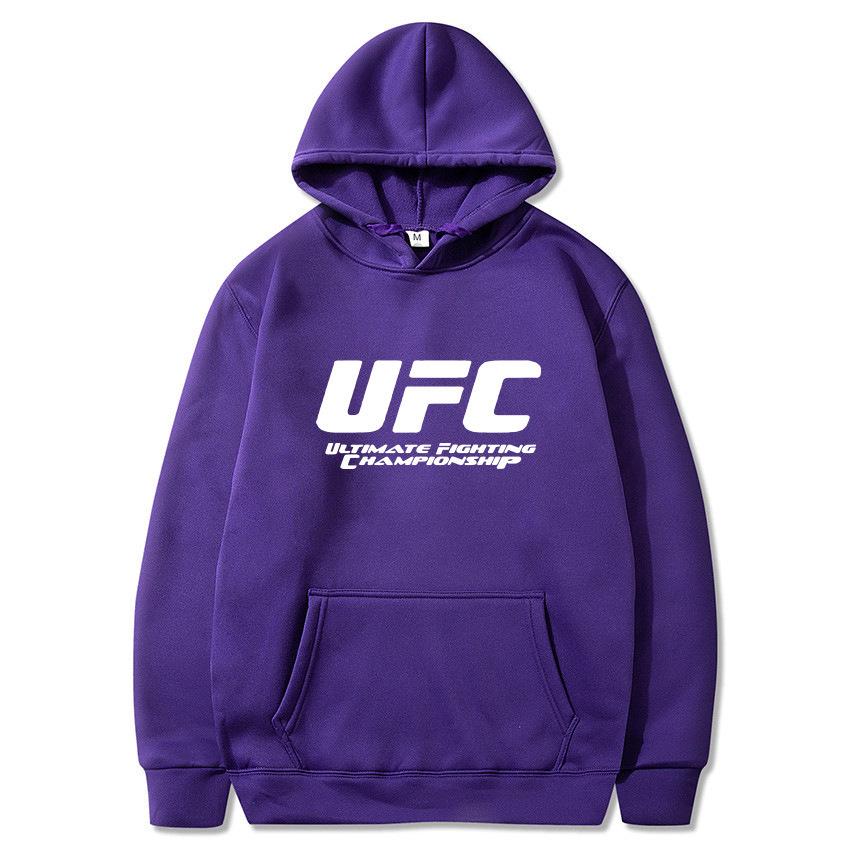 Unisex Herbst/Winter UFC Bedruckter Hoodie - Trendige Plus Samt Freizeit Sportbekleidung