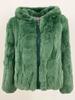 OFTBUY 2024 Winter Plush Hooded Fur Top Fashionable Natural Rabbit Fur Coat Thickened Warm New Casual Coat for Women's Jacket