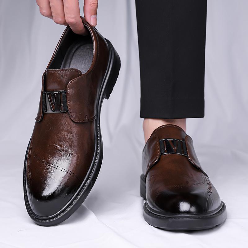 Fashion 2025 Spring New Business Formal Casual Leather Shoes for Men Large Size Luxury Shoes Black Slip-on Fashion Dress Shoe Male