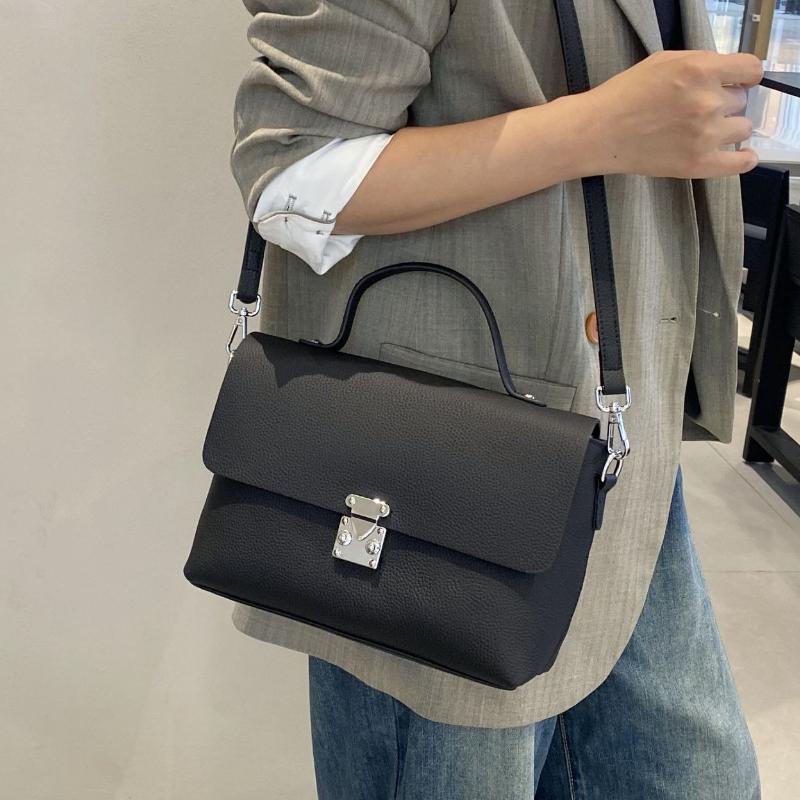 Soft Cowhide Hand-held Women's Bag, Multi Compartment Large Capacity Commuting Shoulder Bag, Women's Diagal Messenger Bag