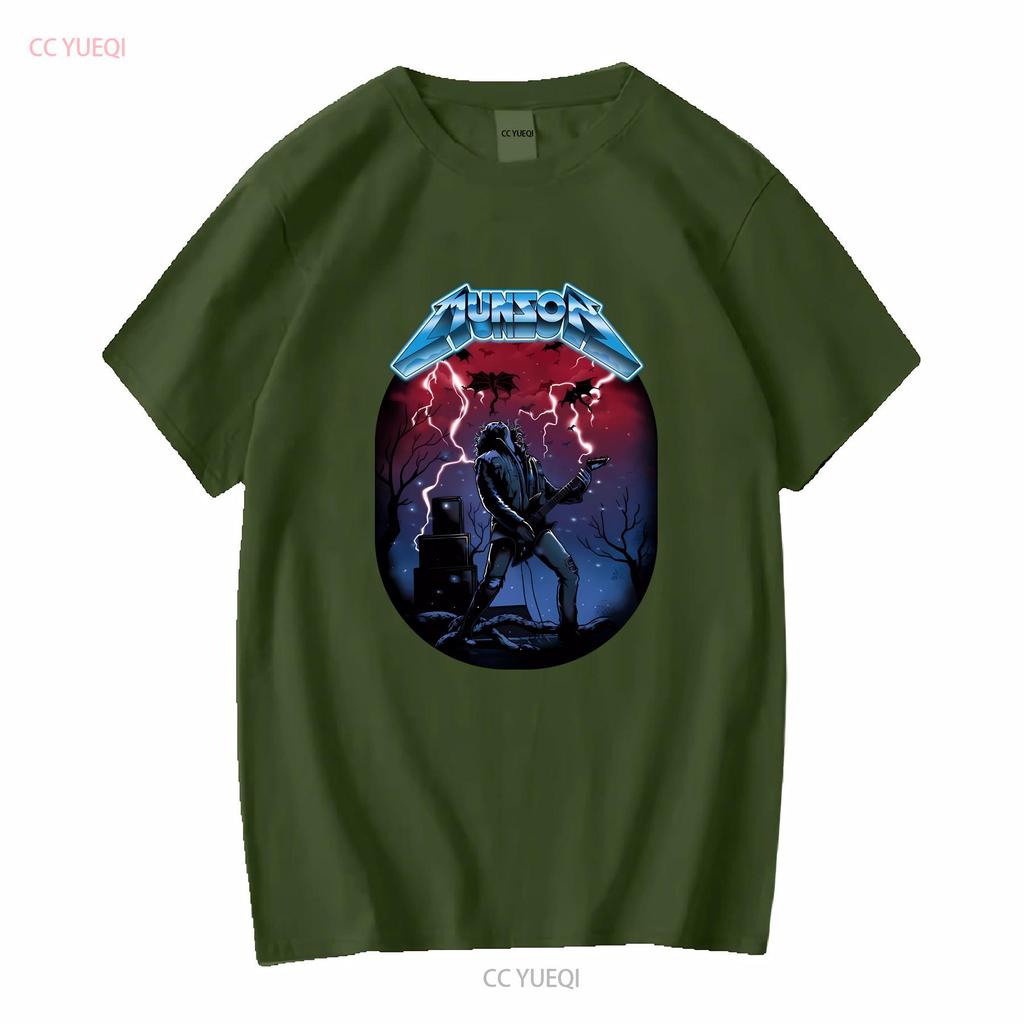 Eddie Play Guitar Stranger for ST4 Fans MunSon T Shirt vintage Washed Versatile Soft Unisex Stretched homme Comfortable