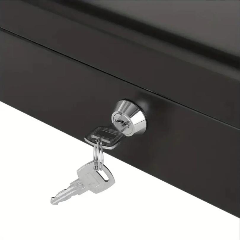 Money Box with Key -Money Tin with Lock - Small Lockable Cash Box with Coin Tray for Petty Cash Coins Notes