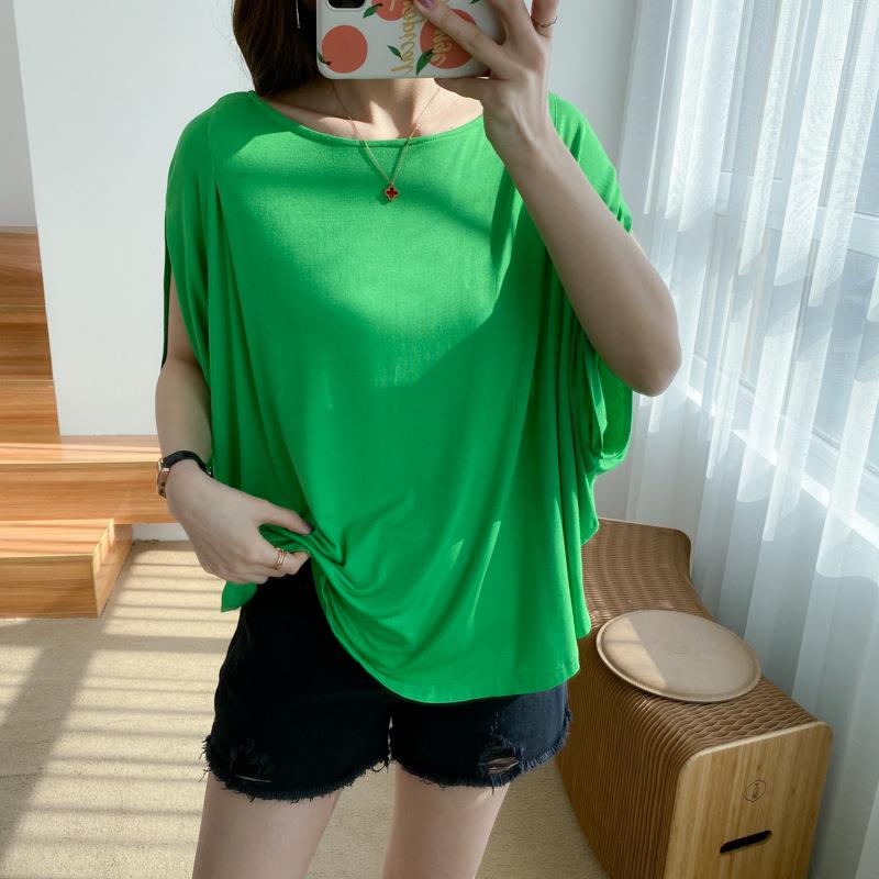 2024 Spring/Summer Women's Loose Fit Round Neck Short Sleeve T-shirt, Large Size, European & American Style