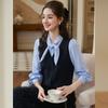 Women's Color-Block Square Neck Faux Two-Piece Knit Top