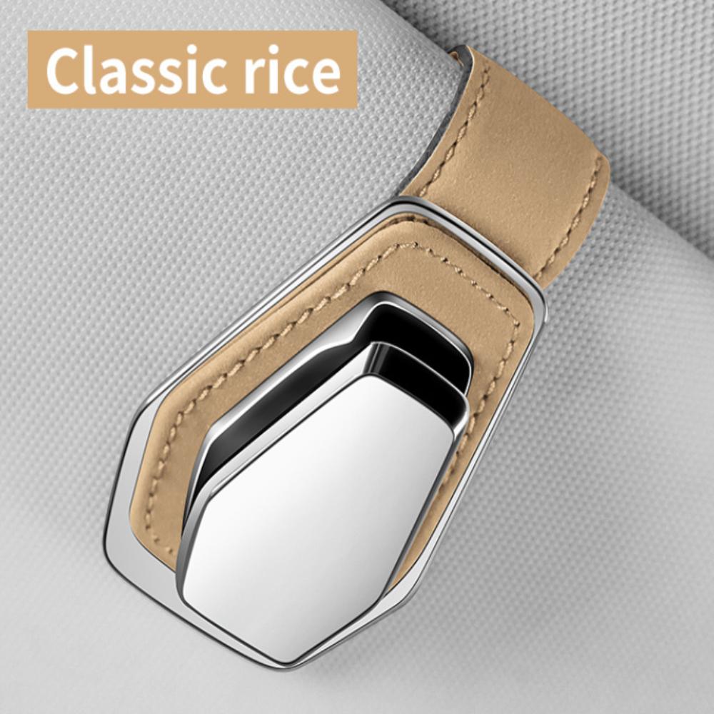 Scratch Resistant Sun Visor Glasses Clip Shock-proof Eyeglasses Holder Auto Storage бежевый