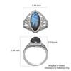 Natural Labradorite Gemstone 925 Sterling Silver V Shaped Chevron Crown Rings For Women & Girls