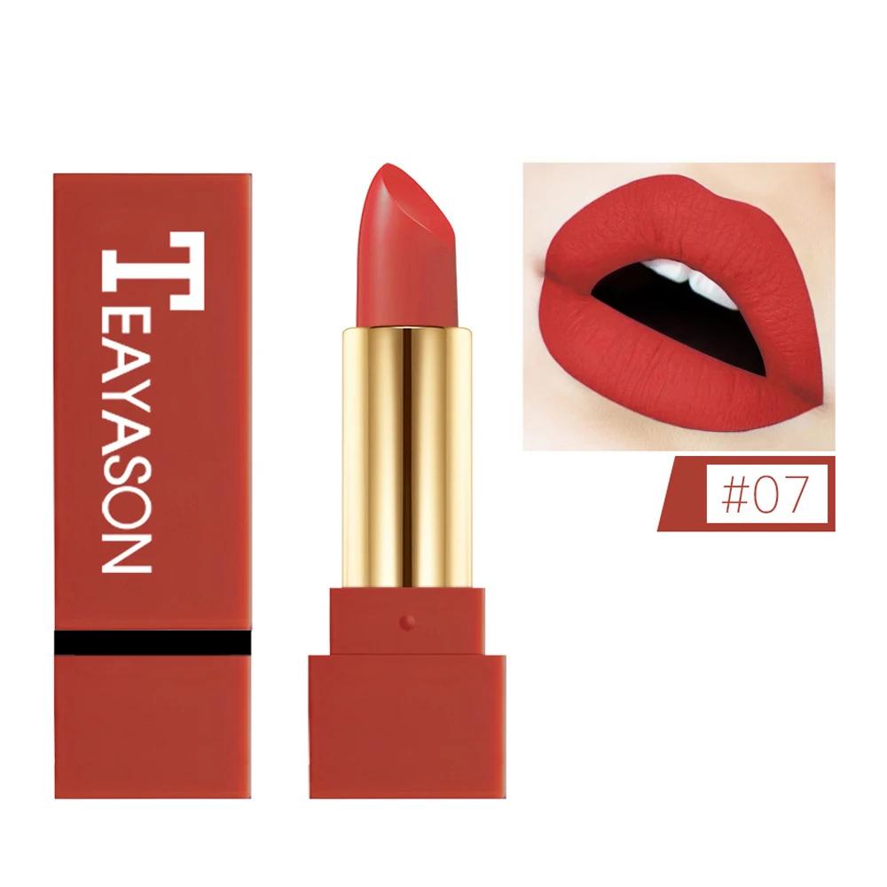 Donkerrode Matte Lippenstift Fluweelzachte Crèmetextuur Zeer Gepigmenteerd Waterdicht & Zweetbestendig Langhoudend Niet-Vlekkerige Make-up Cosmetica