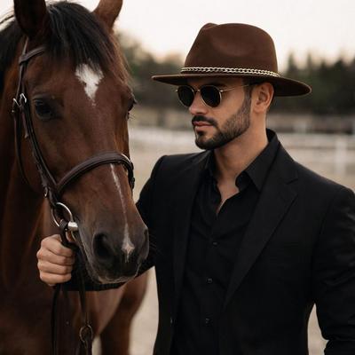 Vintage Klasická Široká Jazzová Čepice s Páskem Koženka Britský Styl Plstěný Klobouk Fedora Klobouk Společenský Taneční Večírek