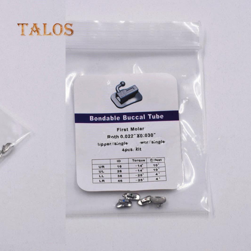

4 шт./упак. стоматологический ортодонтический брекет для первого моляра щечная трубка прикрепляемая Roth 022 удобный